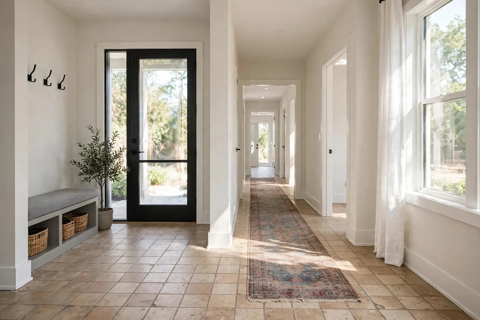 Before photo, Entry and Hall Run in Wakefield, by Waldorf Luxury Vinyl Plank Company