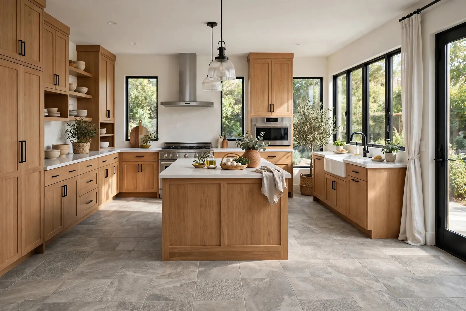 Luxury Vinyl Tile Installation —  Slate Look Tile Through a Wakefield Kitchen and Entry by Waldorf Luxury Vinyl Plank Company