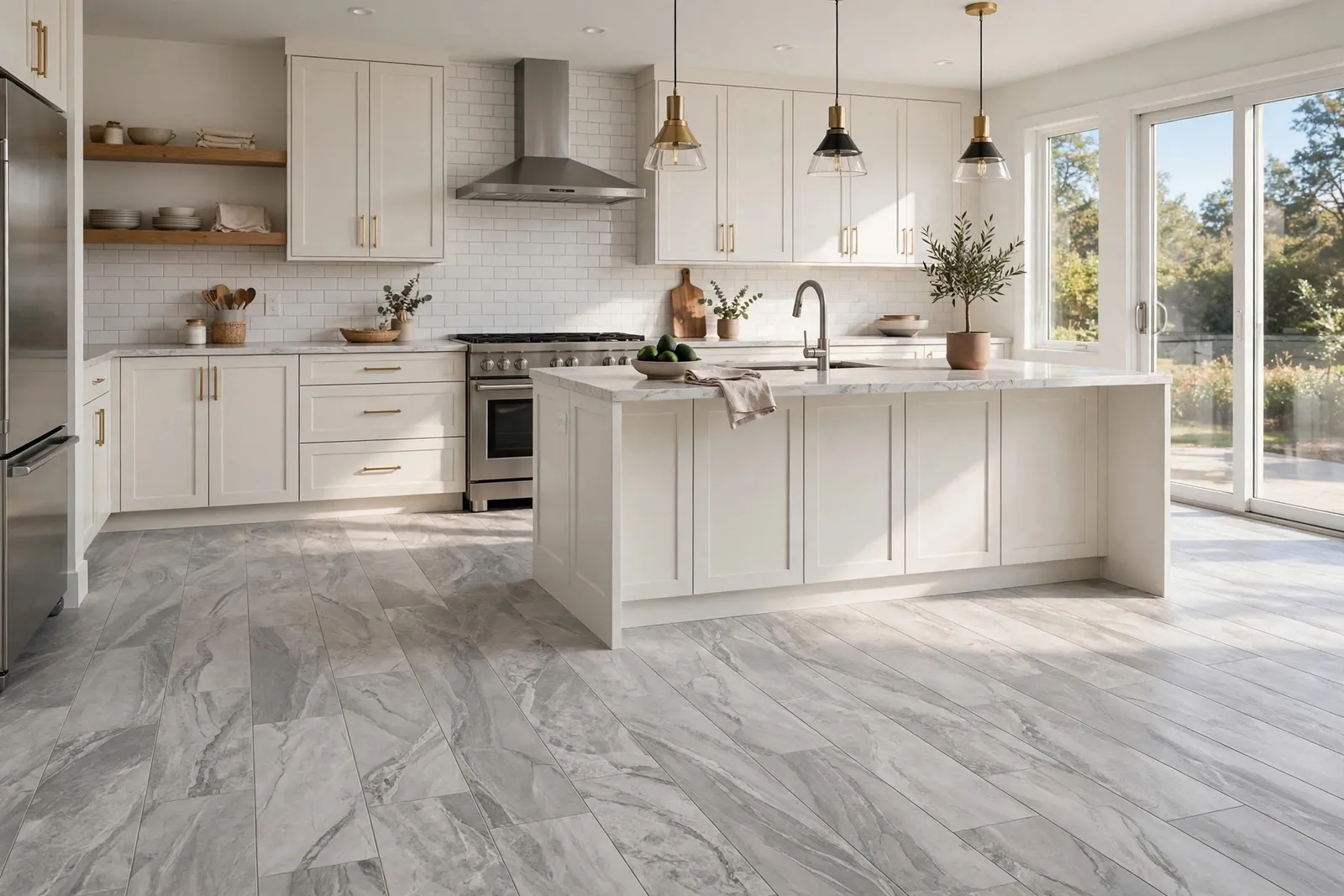 After photo,  Stone Look Vinyl Tile in Sheffield, by Waldorf Luxury Vinyl Plank Company