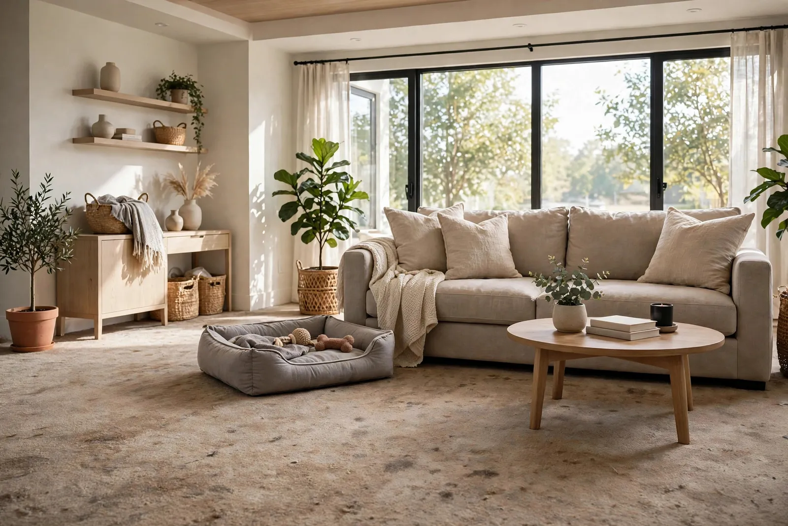 Before photo, A Main Level That Can Handle Two Big Dogs, by Waldorf Luxury Vinyl Plank Company